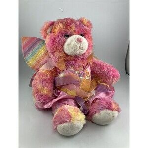 Build A Bear Endless Hugs Bear 16” Tall Pink Orange Tie Dye - With Wings Costume